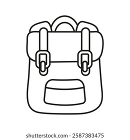 Backpack, briefcase, schoolbag outline. School and travel isolated