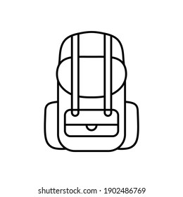 mochila, camping, ilustración vectorial de icono de aventura