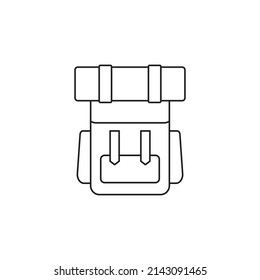 Backpack, camping bag icon line style icon, style isolated on white background