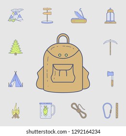 backpack for camping icon. Detailed set of color camping tool icons. Premium graphic design. One of the collection icons for websites, web design, mobile app