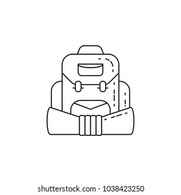 backpack for camping icon. Element of camping and outdoor recreation for mobile concept and web apps. Thin line icon for website design and development, app development on white background
