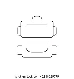 Backpack camping icon line style icon, style isolated on white background