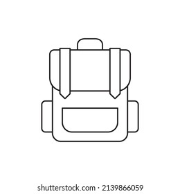 Backpack camping icon line style icon, style isolated on white background