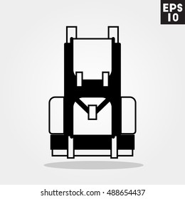 Backpack for camping icon in trendy flat style isolated on grey background. Id card symbol for your design, logo, UI. Vector illustration, EPS10.