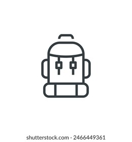 Backpack camping travel bag icon, vector illustration