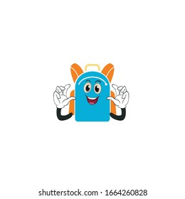 backpack cartoon characters design with expression. you can use for stickers, pins, mascot or patches