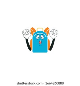 backpack cartoon characters design with expression. you can use for stickers, pins, mascot or patches