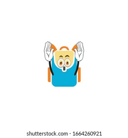 backpack cartoon characters design with expression. you can use for stickers, pins, mascot or patches