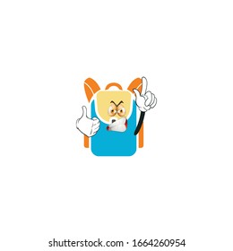 backpack cartoon characters design with expression. you can use for stickers, pins, mascot or patches