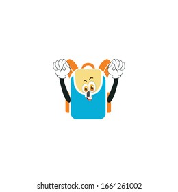 backpack cartoon characters design with expression. you can use for stickers, pins, mascot or patches