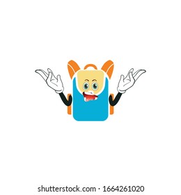 backpack cartoon characters design with expression. you can use for stickers, pins, mascot or patches