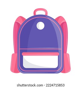 backpack cartoon flat icon isolated