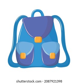 backpack cartoon icon flat isolated