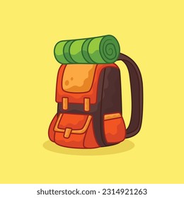 Backpack cartoon icon vector illustration