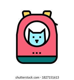 backpack for cat carrying color icon vector. backpack for cat carrying sign. isolated symbol illustration