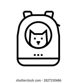backpack for cat carrying line icon vector. backpack for cat carrying sign. isolated contour symbol black illustration