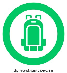 backpack, circle trendy icon on a white background
