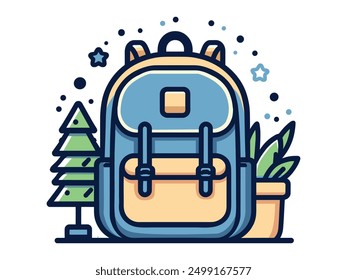 Vektorgrafik von Rucksack-ClipArt. Kinderrucksäcke und Schultaschen, Vektorgrafik. Rucksäcke, flache Vektorgrafik. Schultaschen.