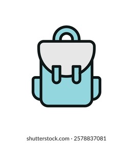 Backpack clothing icon in a clean and modern design, ideal for travel, outdoor gear, and fashion-related projects