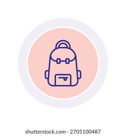 Icono del círculo del color de la mochila, Vector, pixel perfecto, archivo del ilustrador 