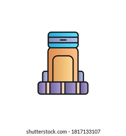 Backpack color gradient vector icon