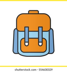 Backpack color icon. School bag. Isolated vector illustration
