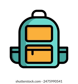 Backpack color lineal icon. back to school, travel bag, school equipment flat icons. Suitable for websites, UI and mobile apps.