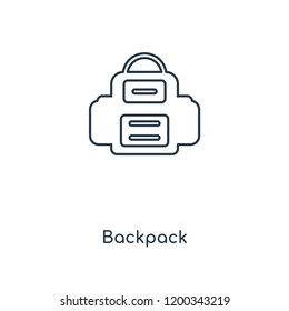 Backpack concept line icon. Linear Backpack concept outline symbol design. This simple element illustration can be used for web and mobile UI/UX.