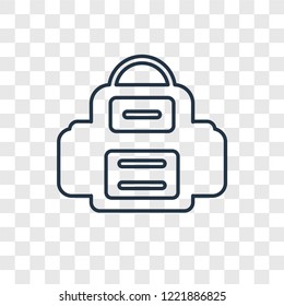 Backpack concept vector linear icon isolated on transparent background, Backpack concept transparency concept in outline style