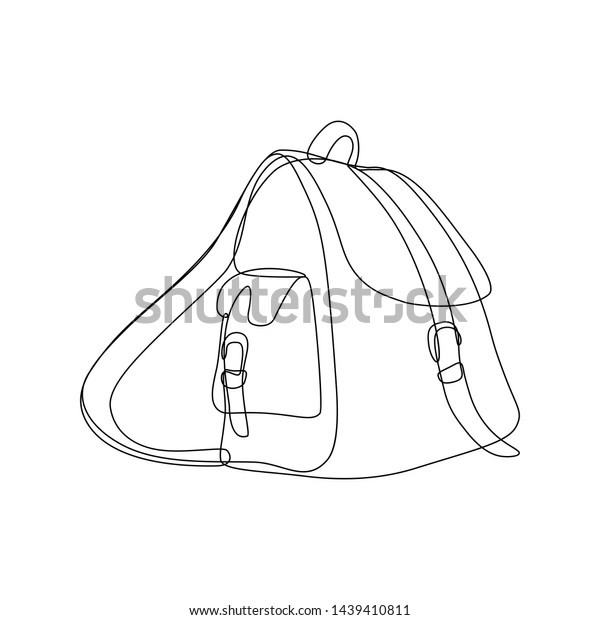 Backpack Continuous Line Drawing Style Rucksack Stock Vector (Royalty ...