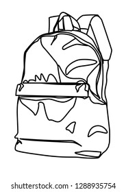 backpack contour vector illustration isolated