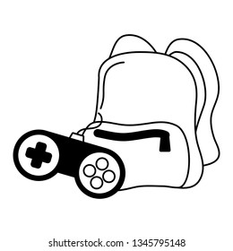 backpack and control video game