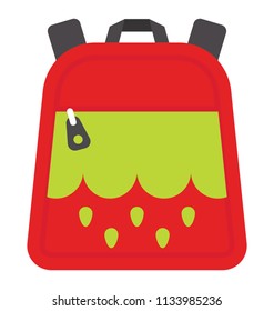 A backpack decorated with raining like design 
