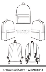 Backpack Design Illustration Flat Sketches Template Stock Vector ...