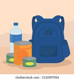 backpack and disaster kit theme