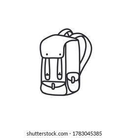 backpack doodle icon, vector illustration