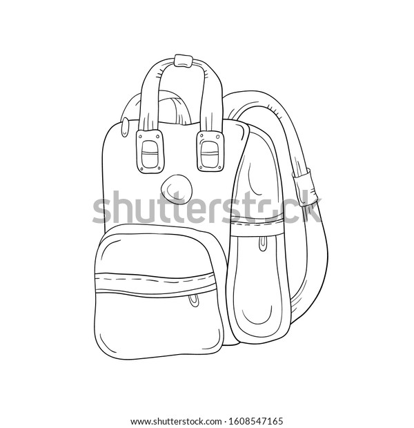 Backpack Drawn By Hand Vector Illustration Stock Vector (Royalty Free ...