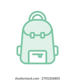 Mochila ícone de linha duotônica, vetor, pixel perfect, arquivo ilustrador 