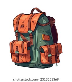 Icono de aventura de equipo de mochila aislado