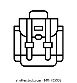 Backpack expedition line black icon vector
