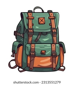 Backpack exploring nature equipment icon isolated
