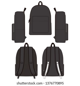 BACKPACK Fashion Flat Sketch Template