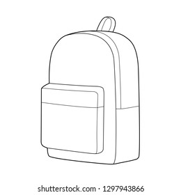 Backpack Fashion flat technical drawing vector template