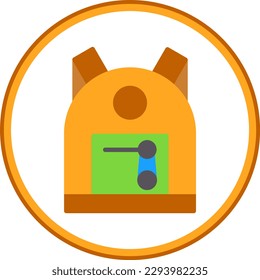 Backpack Flat Circle Vector Icon Design