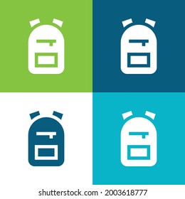 Backpack Flat four color minimal icon set