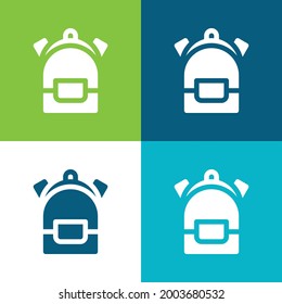 Backpack Flat four color minimal icon set