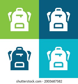 Mochila Plano cuatro colores mínimo conjunto de iconos