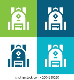 Backpack Flat four color minimal icon set