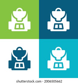 Backpack Flat four color minimal icon set