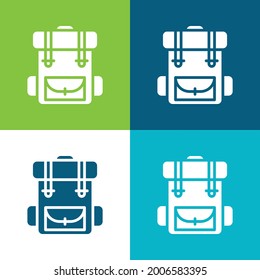 Backpack Flat four color minimal icon set